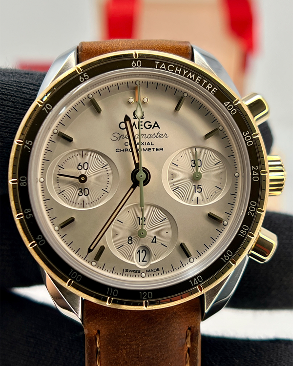 2021 Omega Speedmaster 38MM Silver Dial Aftermarket Leather Strap (324.23.38.50.02.001)