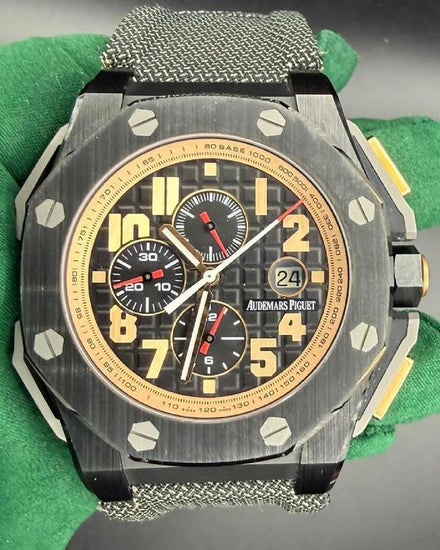 2012 Audemars Piguet Royal Oak Offshore "Arnold Schwarzenegger The Legacy" L. E. 48MM Black Dial Textile Strap (26378IO.OO.A001KE.01)