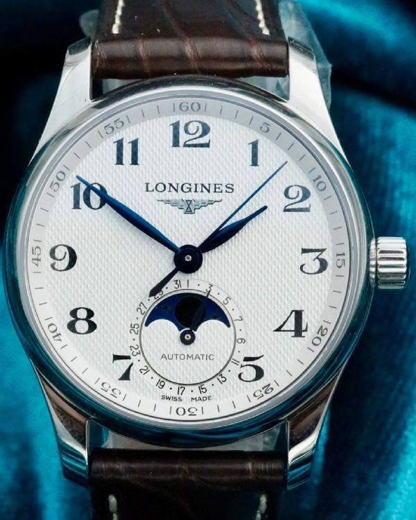 No Reserve - 2024 Longines Master Collection Moonphase 34MM Silver Dial Leather Strap (L2.409.4.78.3)
