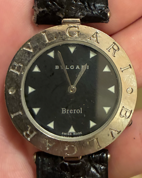 No Reserve - 1995 Bvlgari B.Zero1 22MM Quartz Black Dial Leather Strap (BZ22S)