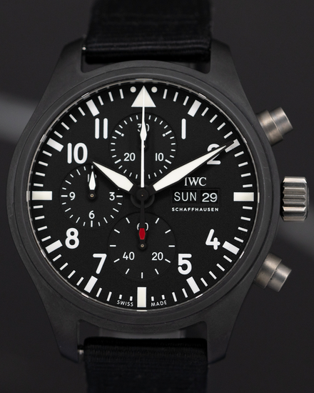 2020 IWC Schaffhausen Pilot Top Gun 44.5MM Black Dial Textile Strap (IW389101)