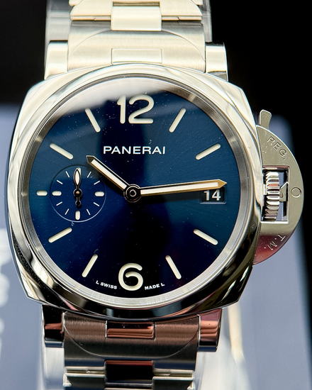 No Reserve - 2023 Panerai Luminor Due 38MM Blue Dial Steel Bracelet (PAM01123)