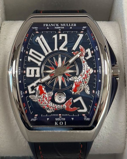 2021 Franck Muller Vanguard Yachting KOI L.E. 44MM Blue Dial Leather Strap (V45 YT SC DT KOI)