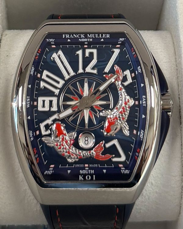 2021 Franck Muller Vanguard Yachting KOI L.E. 44MM Blue Dial Leather Strap (V45 YT SC DT KOI)