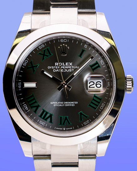 No Reserve - 2020 Rolex Datejust "Wimbledon" 41MM Slate Dial Oyster Bracelet (126300)
