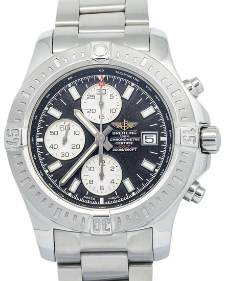 Breitling Colt Chronograph 44MM Black Dial Steel Bracelet (A13388)