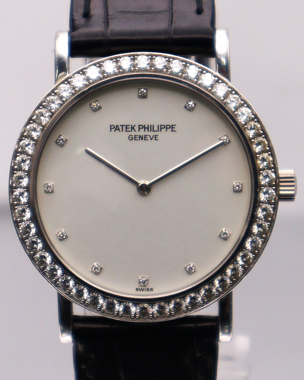 Patek Philippe Calatrava 33.5MM White Dial Leather Strap (5006G)