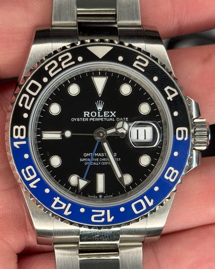 Rolex GMT-Master II "Batman" 40MM Black Dial Oyster Bracelet (126710BLNR)