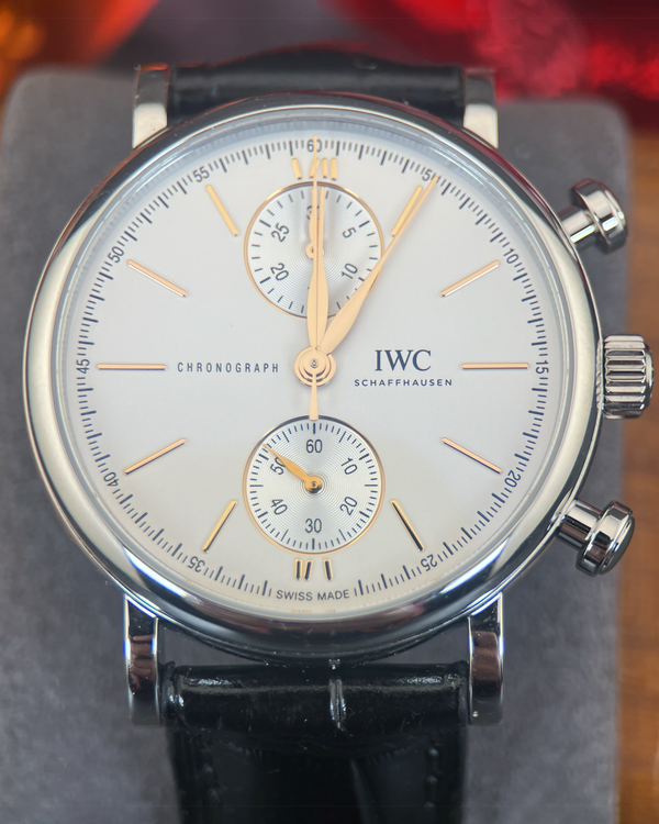 2024 IWC Schaffhausen Portofino 39MM Silver Dial Leather Strap (IW391406)