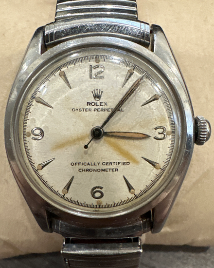 Rolex Oyster Perpetual 34MM Silver Dial Aftermarket Steel Bracelet (6084)
