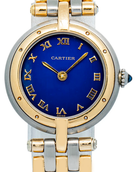 Cartier Panthère De Cartier Vendôme 24MM Quartz Blue Dial Two-Tone Bracelet (W25030B8)