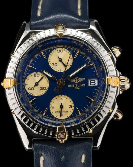 Breitling Chronomat 39MM Blue Dial Leather Strap (B13050)