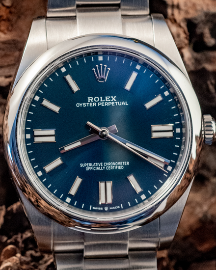 2023 Rolex Oyster Perpetual 41MM Blue Dial Oyster Bracelet (124300)