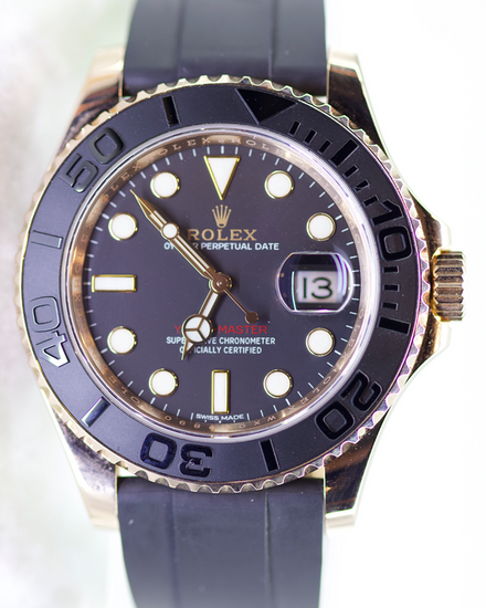2018 Rolex Yacht-Master 40MM Black Dial Oysterflex Strap (116655)