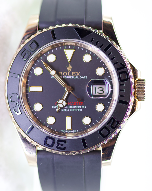 2018 Rolex Yacht-Master 40MM Black Dial Oysterflex Strap (116655)