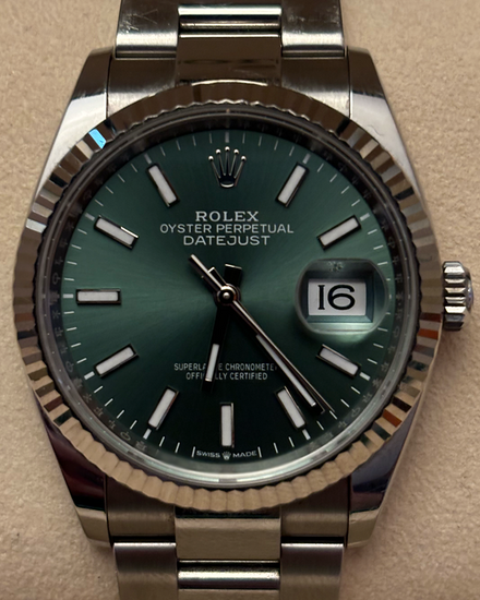 No Reserve - 2024 Rolex Datejust 36MM Green Dial Oyster Bracelet (126234)