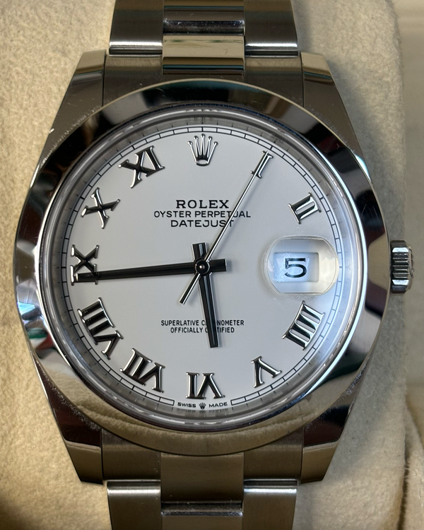No Reserve - 2020 Rolex Datejust 41MM White Dial Oyster Bracelet (126300)