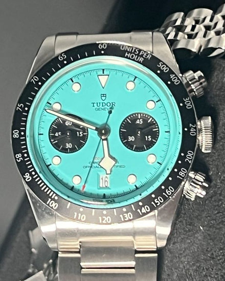 2025 Tudor Black Bay Chrono "Flamingo" 41MM Turquoise Dial Steel Bracelet (79360N)