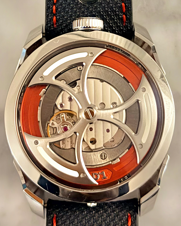 MB&F MAD Edition 1 Red 42MM Skeleton Dial Leather Strap (M.A.D. 1)