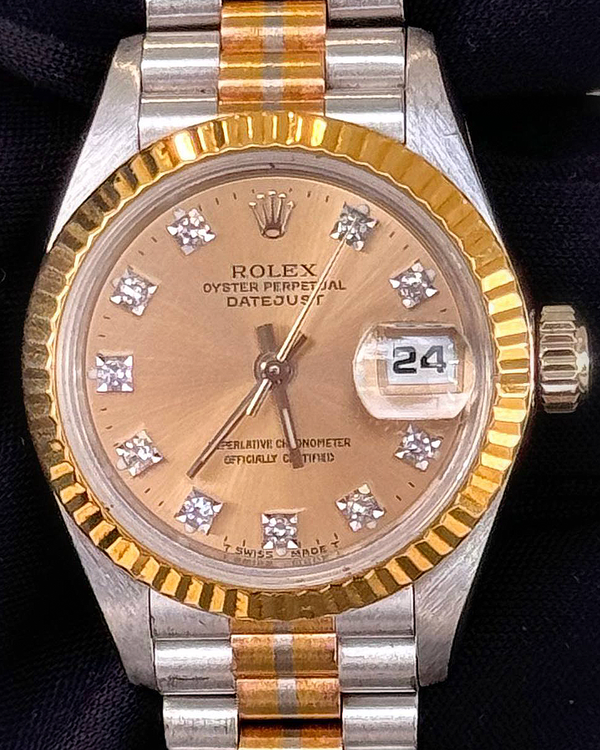 1995 Rolex Lady-Datejust 26MM Champagne Dial "Tridor" President Bracelet (69179)