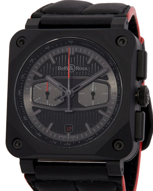 2025 Bell & Ross BR 03 Chrono Blacktrack L.E. 42MM Black Dial Leather Strap (BR0394-BTR-CE/SCA)