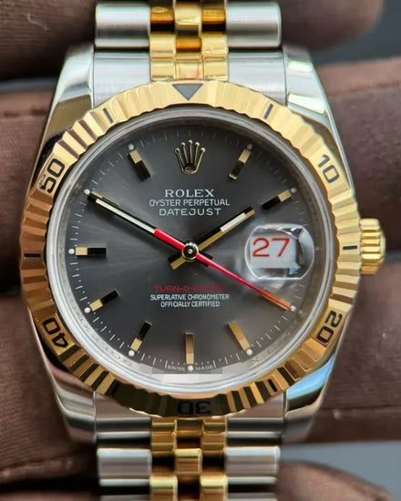 Rolex Datejust Turn-O-Graph 36MM Slate Dial Two-Tone Jubilee Bracelet (116263)