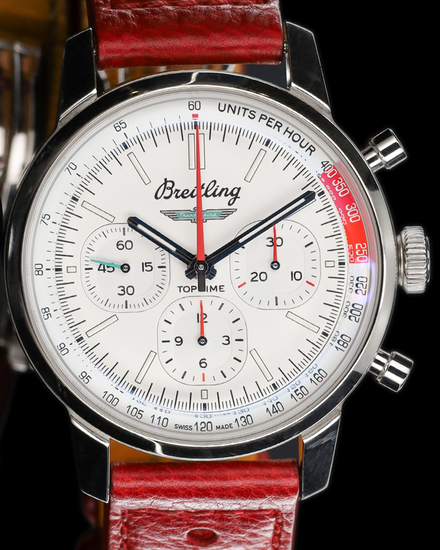 2026 Breitling Top Time "Ford Thunderbird" 41MM White Dial Leather Strap (AB01766A1A1X1)