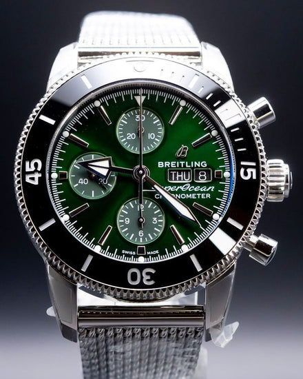 2025 Breitling Superocean Heritage II Chronograph S.E. 44MM Green Dial Steel Bracelet (A13313)