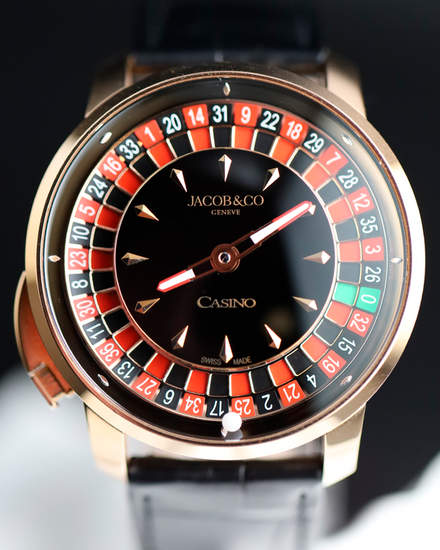 2024 Jacob & Co. Casino Tourbillon 44MM Black Dial Leather Strap (CA100.40.AA.AA.A)