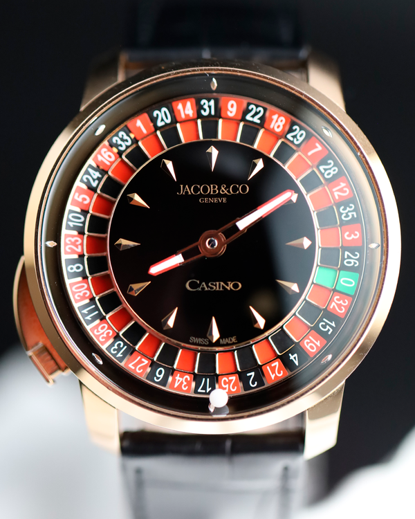 2024 Jacob & Co. Casino Tourbillon 44MM Black Dial Leather Strap (CA100.40.AA.AA.A)