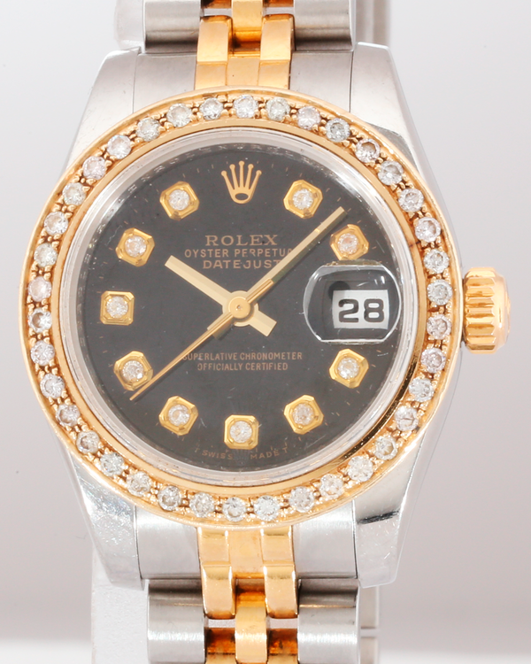 2007 Rolex Lady-Datejust 26MM Black Dial Two-Tone Jubilee Bracelet (179173)