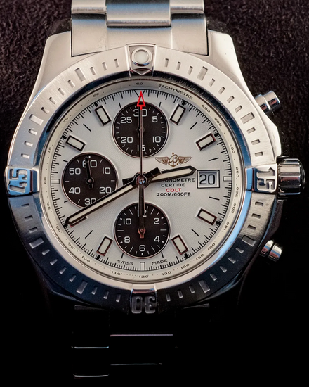 2018 Breitling Colt Chronograph 44MM White Dial Steel Bracelet (A13388)
