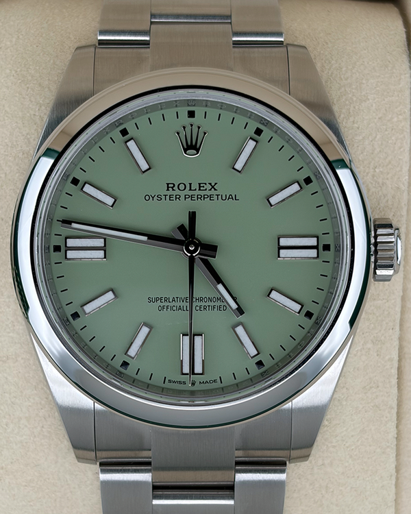 2025 Rolex Oyster Perpetual 41MM Pistachio Dial Oyster Bracelet (134300)