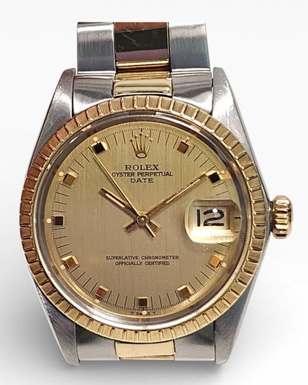 Rolex Oyster Perpetual Date 34MM Champagne Dial Two-Tone Oyster Bracelet (1505)