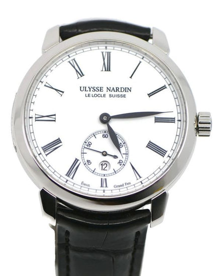 Ulysse Nardin Classico 40MM White Dial Leather Strap (3203-136)