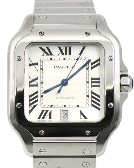 Cartier Santos De Cartier 39.8MM White Dial Steel Bracelet (WSSA0018)