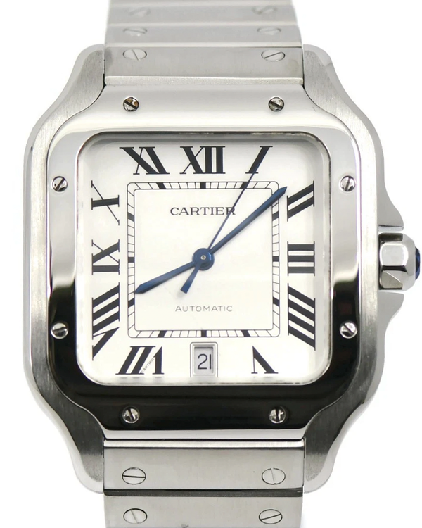 Cartier Santos De Cartier 39.8MM White Dial Steel Bracelet (WSSA0018)