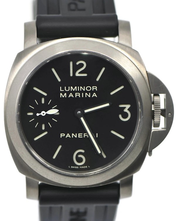 2013 Panerai Luminor Marina 44MM  Black Dial Rubber Strap (PAM00177)