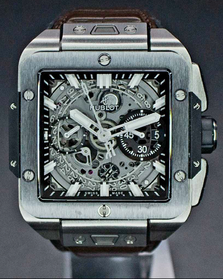 2026 Hublot Square Bang Unico 42MM Skeleton Dial Leather Strap (821.NM.0170.RX)