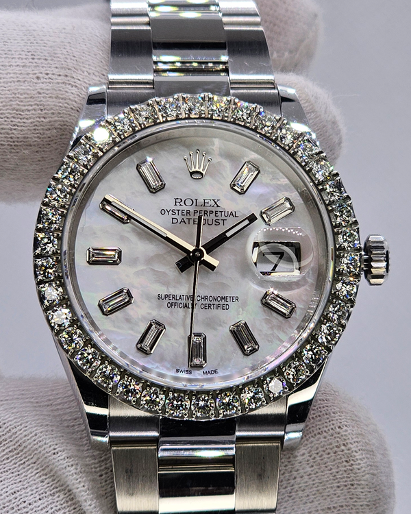 Rolex Datejust 36MM Aftermarket Mother Of Pearl Dial Oyster Bracelet (126200)