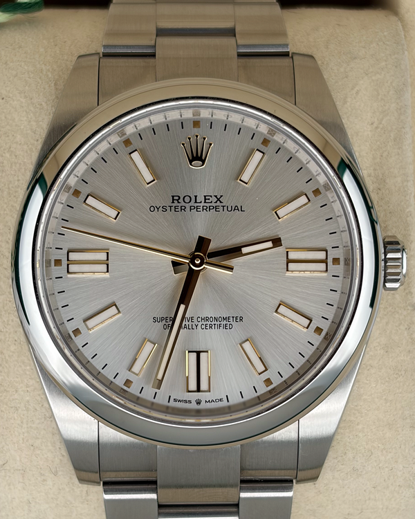 2025 Rolex Oyster Perpetual 41MM Silver Dial Oyster Bracelet (124300)