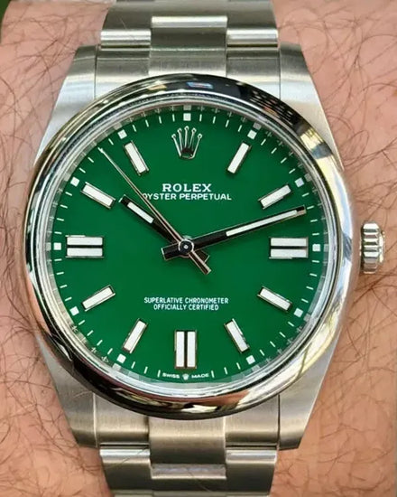 2023 Rolex Oyster Perpetual 41MM Green Dial Oyster Bracelet (124300)