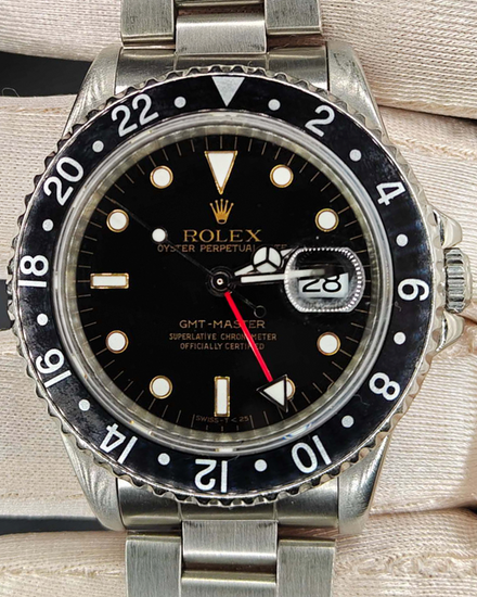 1989 Rolex GMT-Master II "Coke" 40MM Black Dial Oyster Bracelet (16710)