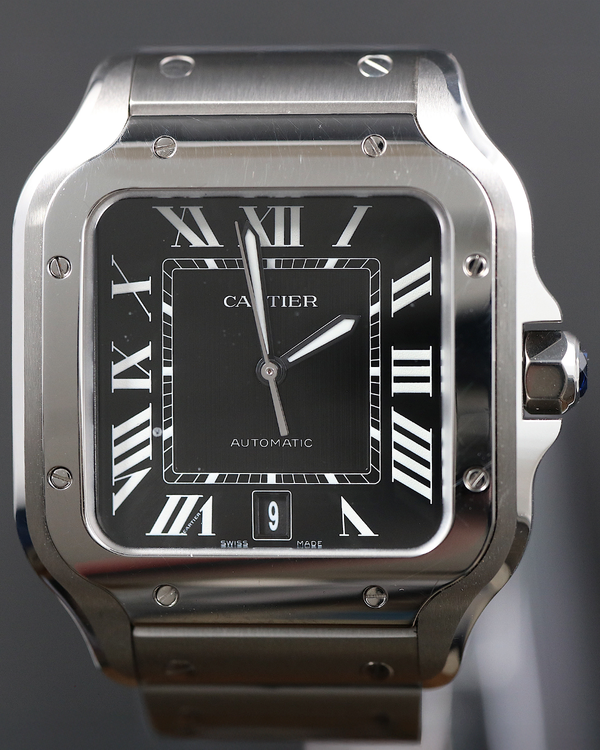 2026 Cartier Santos De Cartier 39.8MM Black Dial Steel Bracelet (WSSA0096)