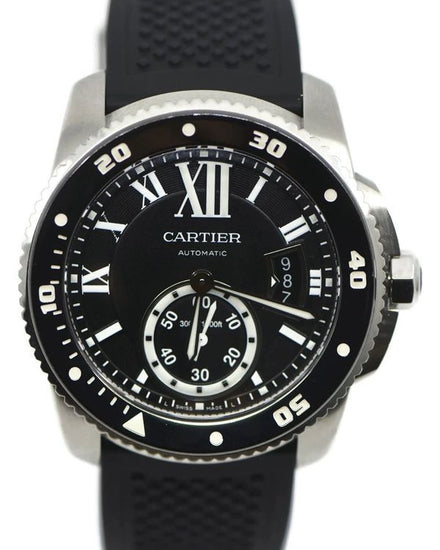 Cartier Calibre de Cartier 42MM Black Dial Rubber Strap (W7100056)