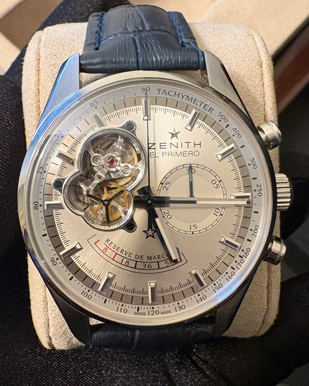 2011 Zenith Chronomaster El Primero 42MM Silver Dial Aftermarket Leather Strap (03.2080.4021)