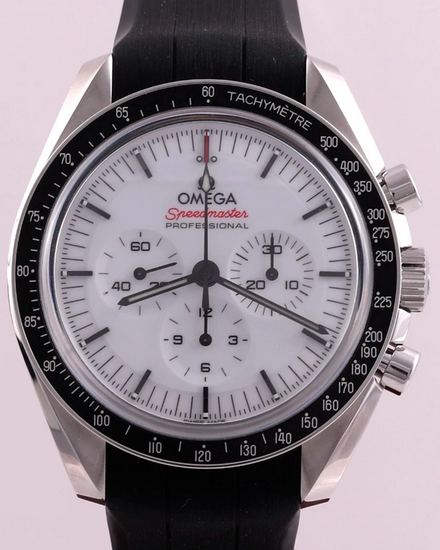 2026 Omega Speedmaster Professional Moonwatch 42MM White Dial Rubber Strap (310.32.42.50.04.001)