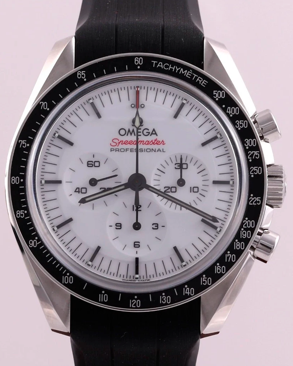 2026 Omega Speedmaster Professional Moonwatch 42MM White Dial Rubber Strap (310.32.42.50.04.001)