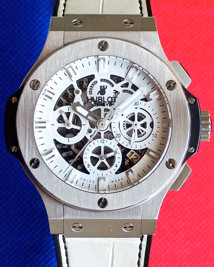 2011 Hublot Big Bang "Aero Bang Garmisch" L.E. 44MM Skeleton Dial Leather Strap (311.SX.2010.GR.GAP10)