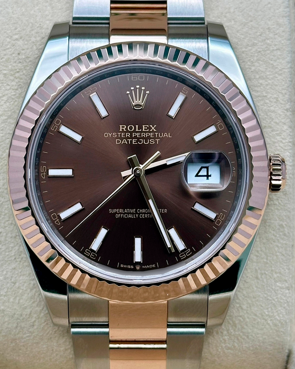 2025 Rolex Datejust 41MM Chocolate Dial Two-Tone Oyster Bracelet (126331)